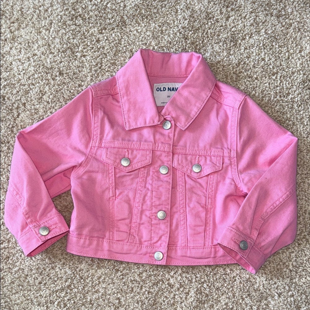 Old Navy Bright Pink Kids Jean Jacket